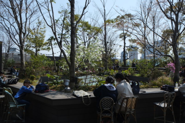 Garden on the roof in Tokyo mall